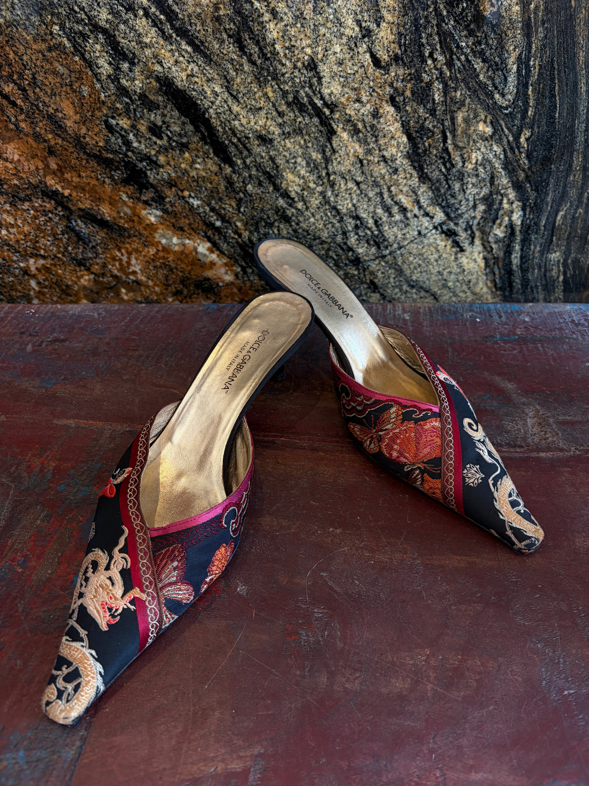 Vintage Dolce & Gabbana Chinese Brocade Heels