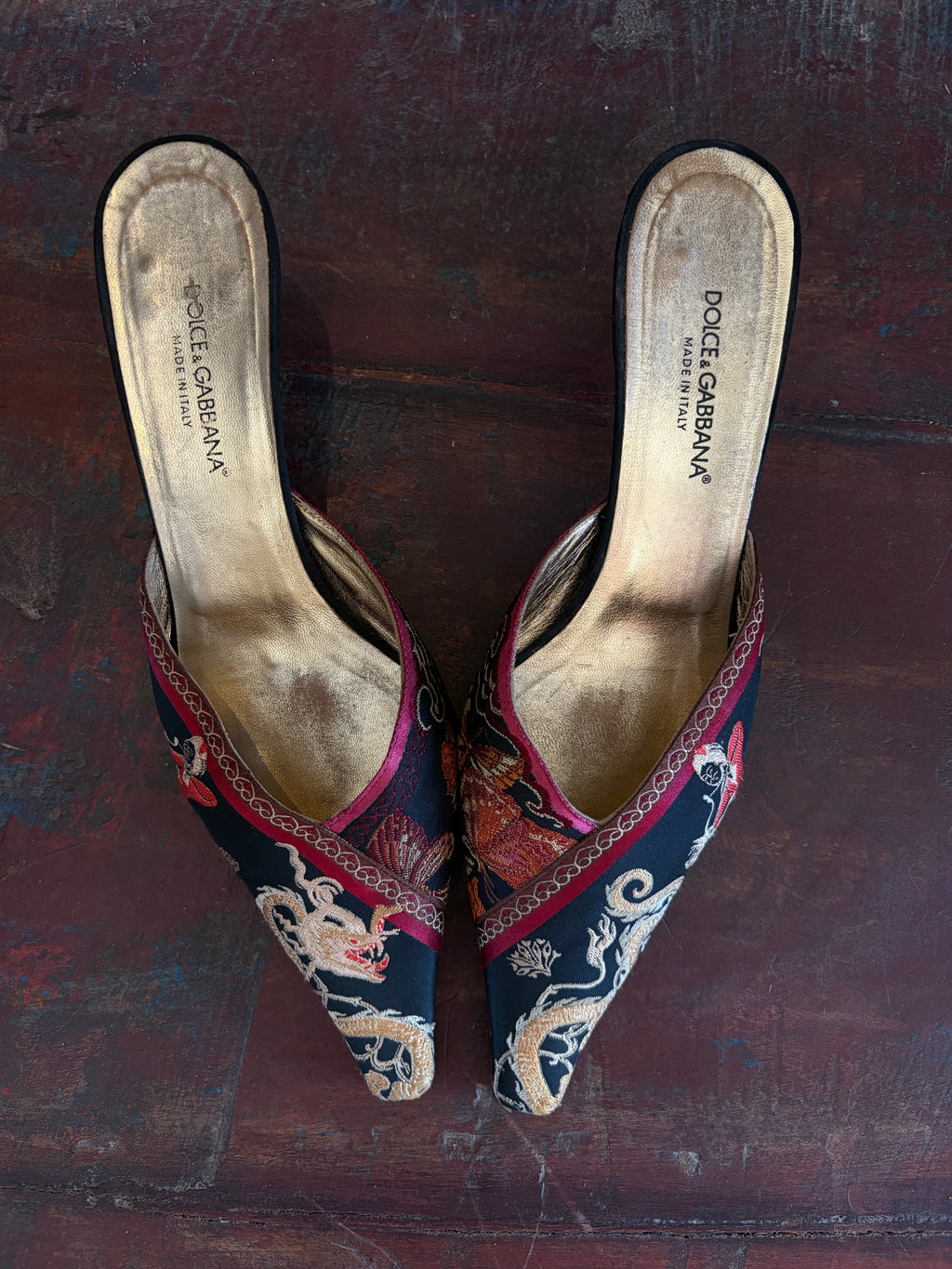Vintage Dolce & Gabbana Chinese Brocade Heels