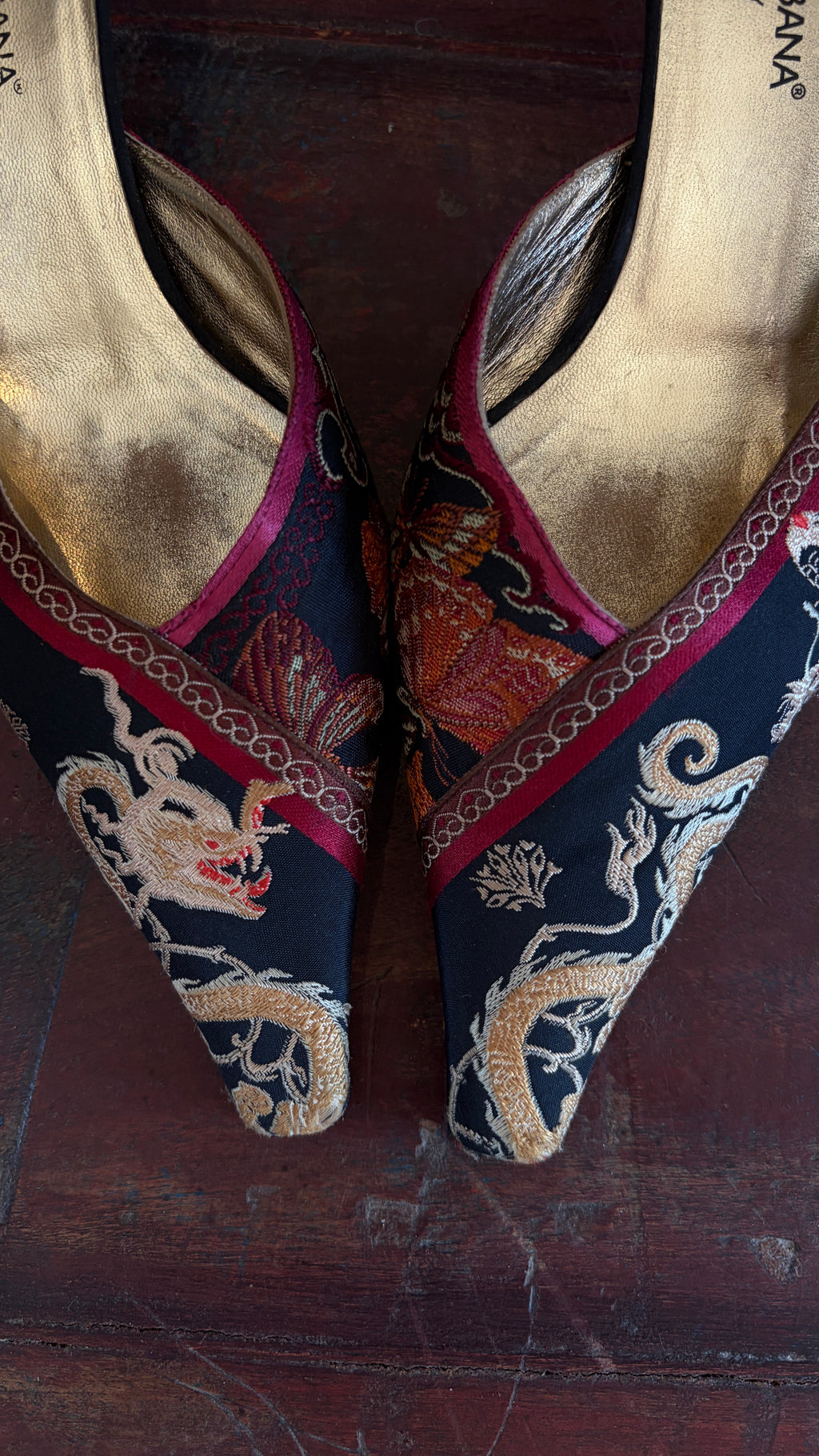 Vintage Dolce & Gabbana Chinese Brocade Heels