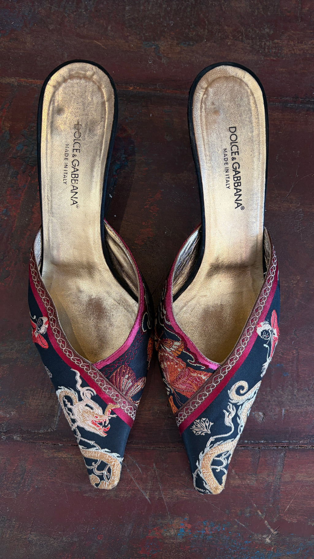 Vintage Dolce & Gabbana Chinese Brocade Heels