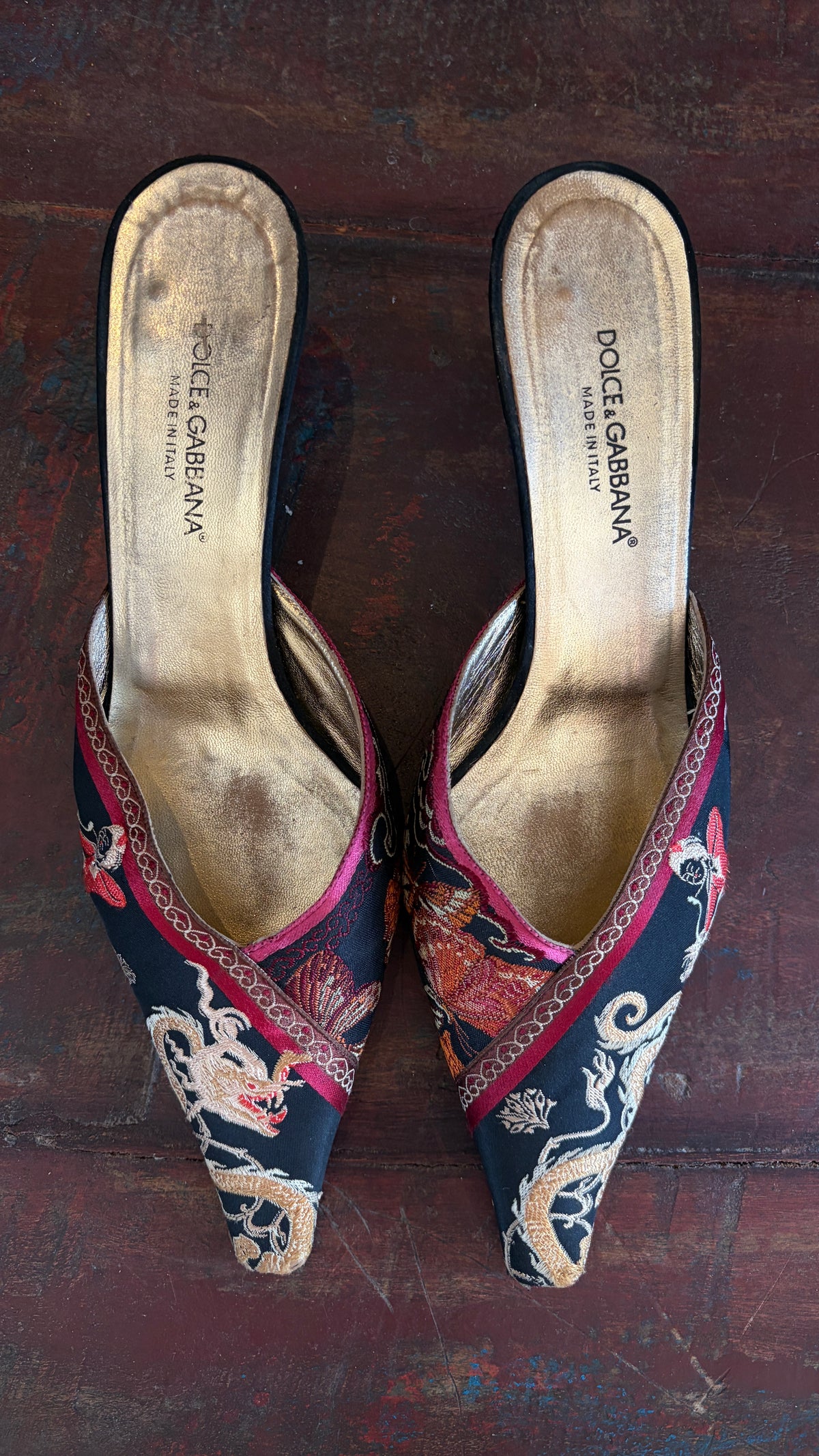 Vintage Dolce & Gabbana Chinese Brocade Heels