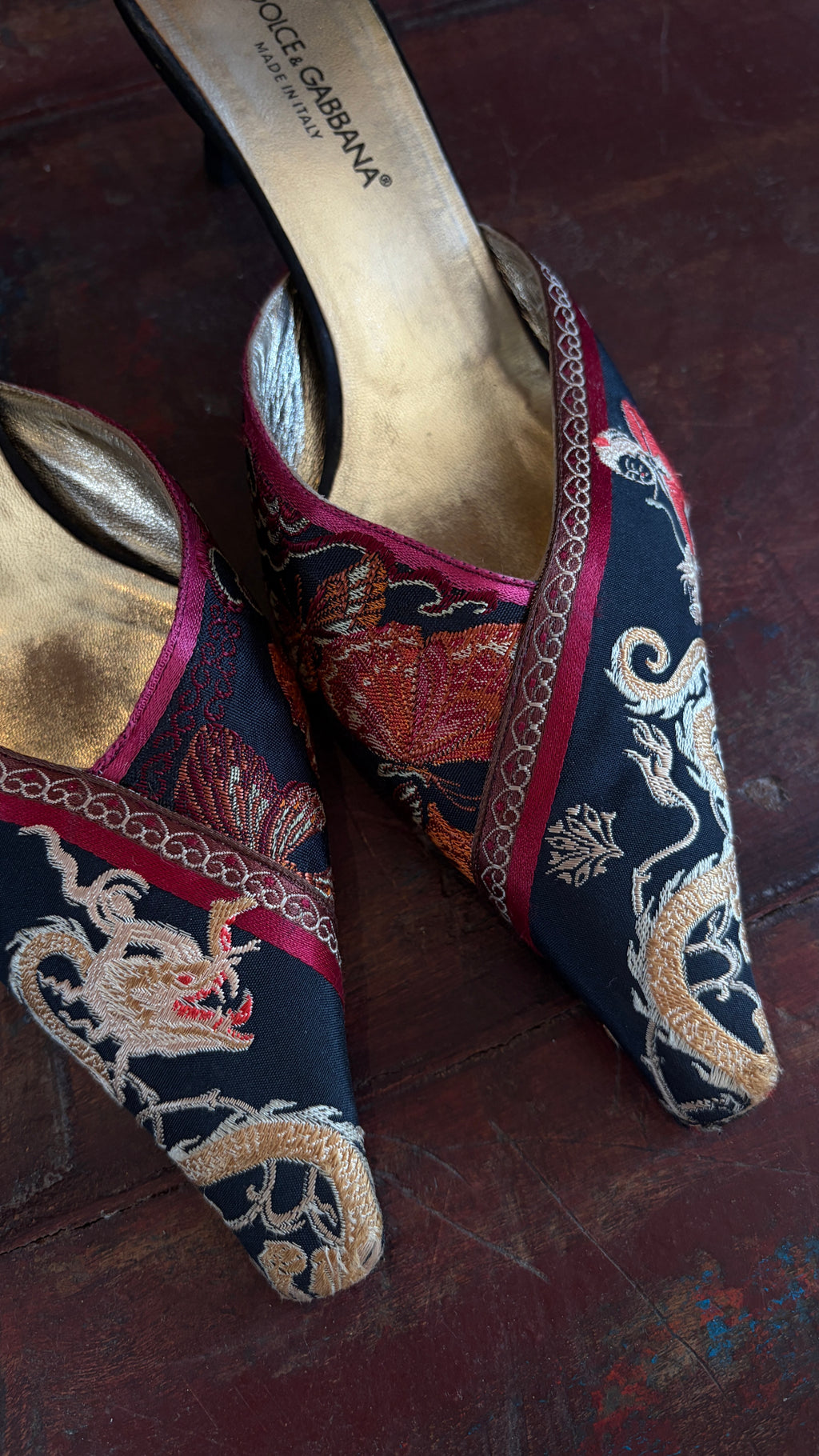 Vintage Dolce & Gabbana Chinese Brocade Heels