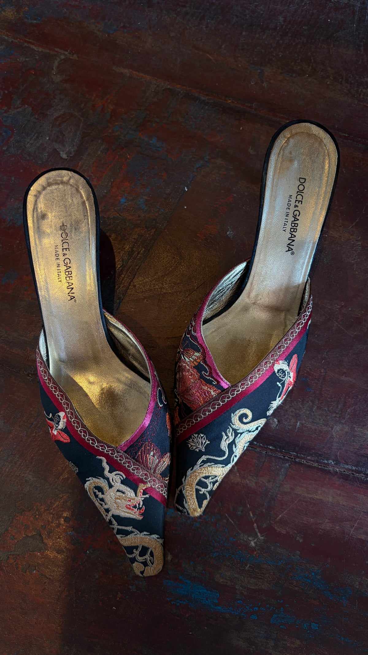 Vintage Dolce & Gabbana Chinese Brocade Heels