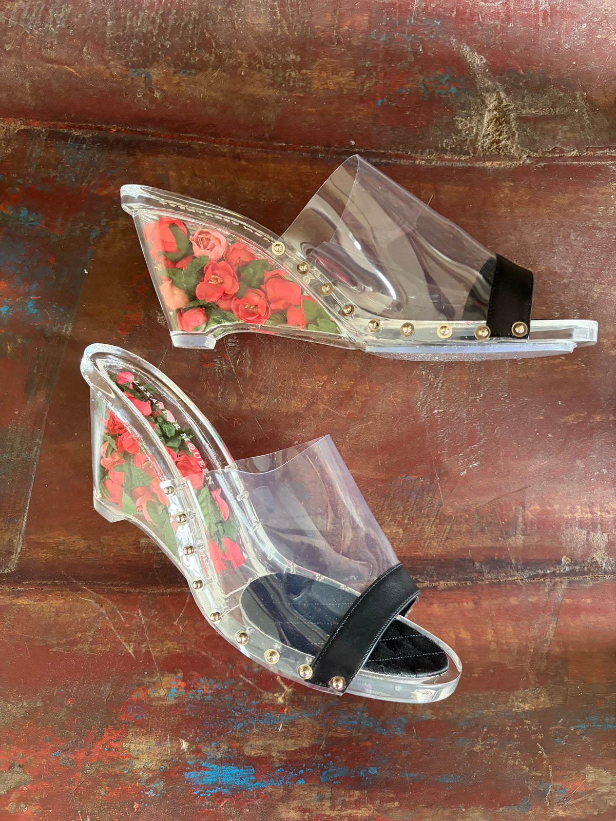 Alexander McQueen Rosebud Plexiglass Sample Heels