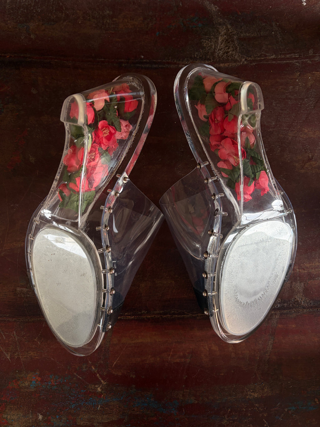 Alexander McQueen Rosebud Plexiglass Sample Heels