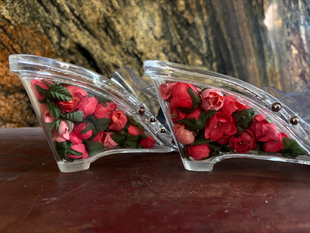 Alexander McQueen Rosebud Plexiglass Sample Heels