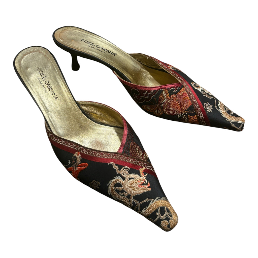 Vintage Dolce & Gabbana Chinese Brocade Heels