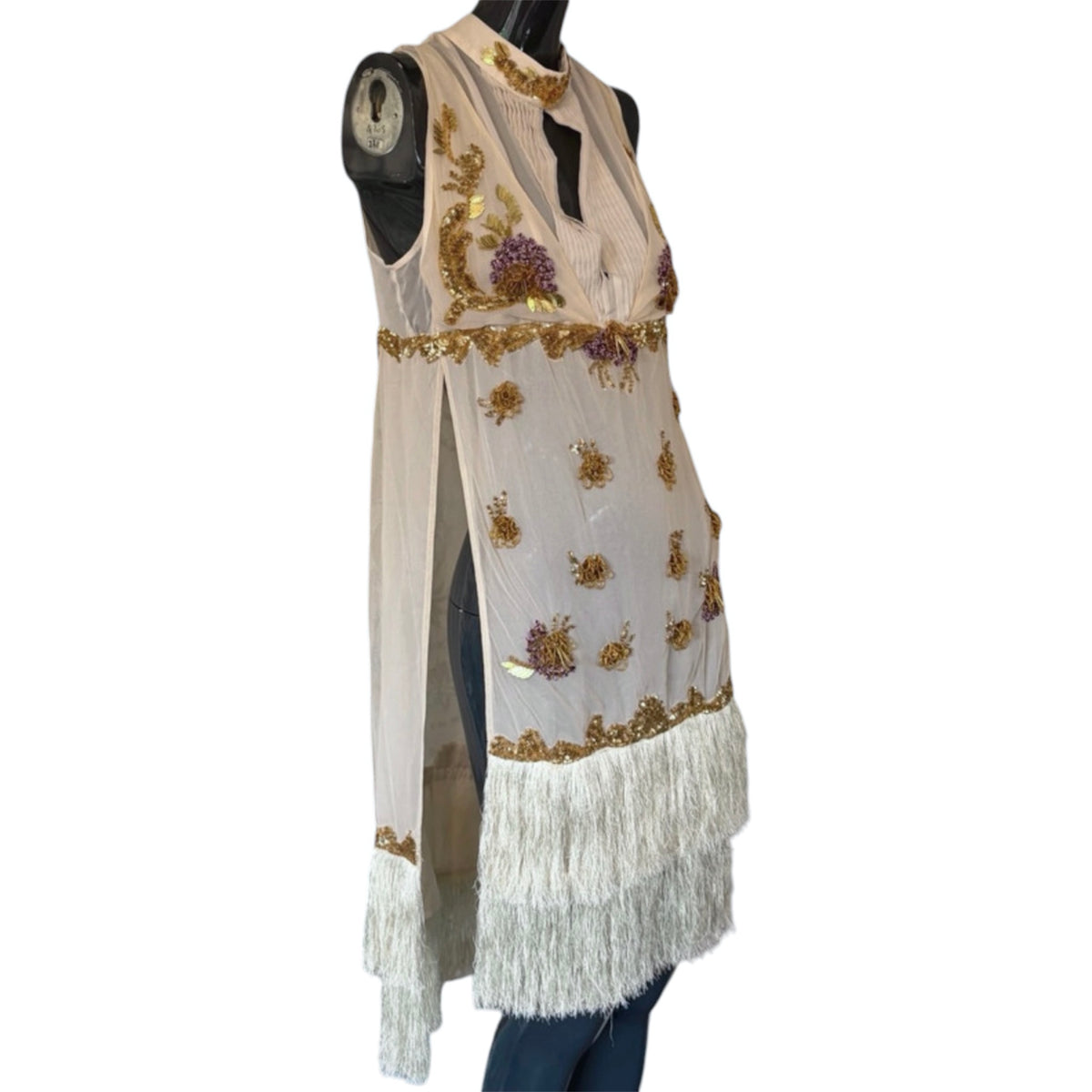 Just Cavalli Embellished Fringe Flapper Dress